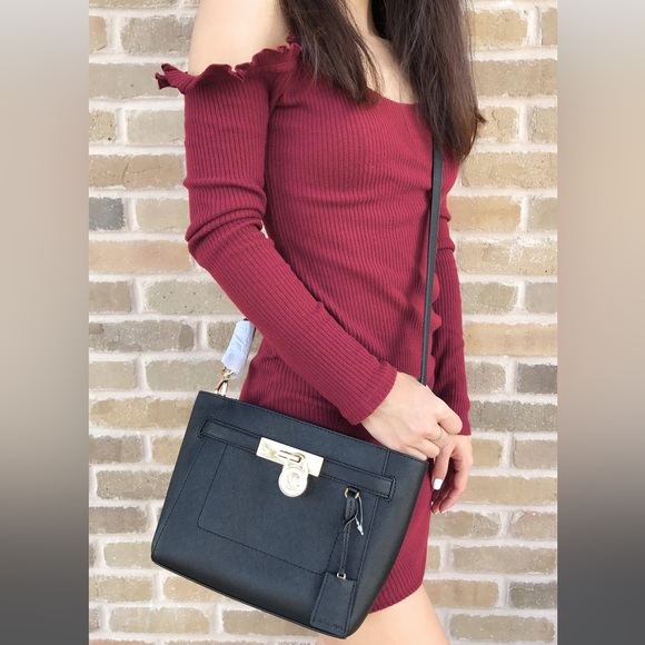 NWT Michael Kors Genuine Saffiano Leather Padlock Crossbody Bag - Picture 11 of 11